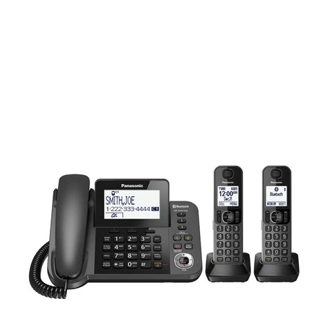 Panasonic Link2Cell Corded Phone System with 2 Corded Handsets, Digital Answering Machine - KX ...