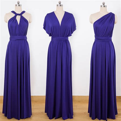 Jersey Convertible Bridesmaid Dresses Custom Made Royal Blue One