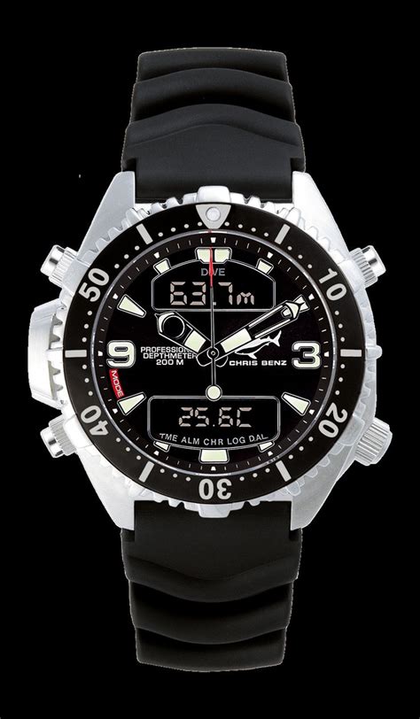 Chris Benz Depthmeter Digital With Black Dial And Rubber Strap An