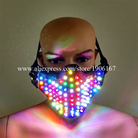 Colorful Led Luminous Mask Night Club Show Illuminate Flashing