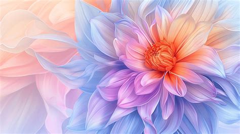 A Flower Of Passion Pastel Colors Round Illustration Design Background, Passion, Round, Flower ...