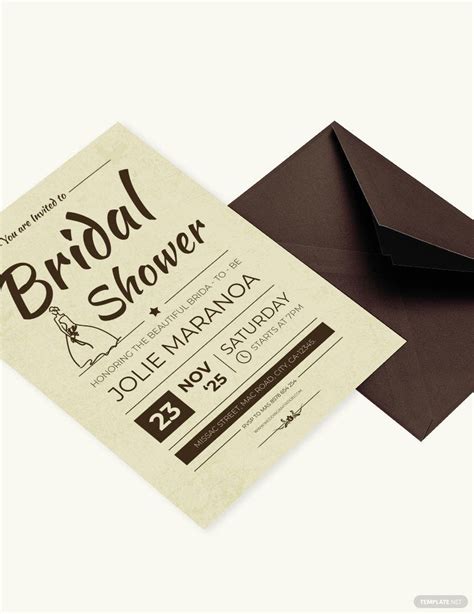 Vintage Bridal Shower Invitation Card Template in Pages, Publisher, PSD ...