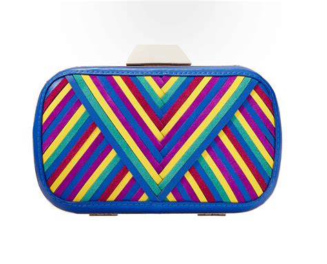 Shell Clutch Crazy V Striking Blue Multi Colour