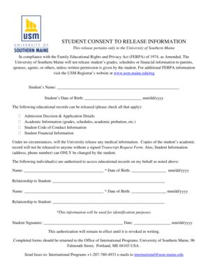 Fillable Online Usm Maine Waiver Form University Of Southern Maine