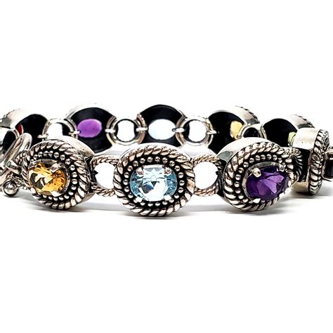 Doug Paulus Dp India Sterling Silver Multi Gemstone Bracelet At Stdibs