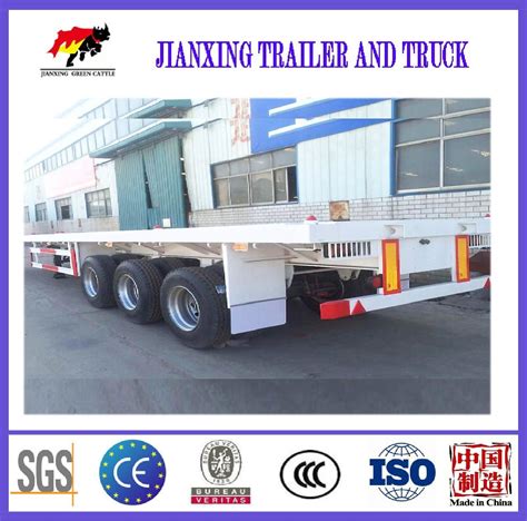 Ft Flatbed Semi Trailer Axle Flat Bed Semi Trailers China Flatbed