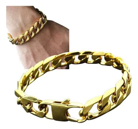 Pulseira De A O Masculina Grumet Mm Banhada A Ouro K Mercadolivre