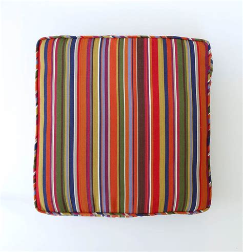 Buy Stripe Floor Cushion Cotton Multi Color Thoppia