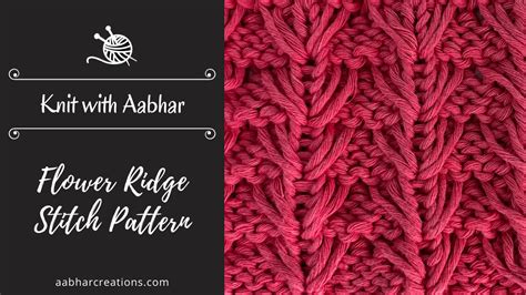 Flower Ridge Stitch Pattern Knit With Aabhar Aabhar Creations