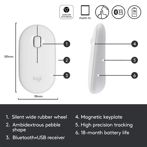 Buy Logitech Pebble M350 Wireless Mouse With Bluetooth Or Usb Silent Slim Computer Mouse With