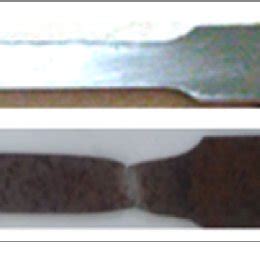 Photograph Images Of Specimen Before And After Corrosion Test Using