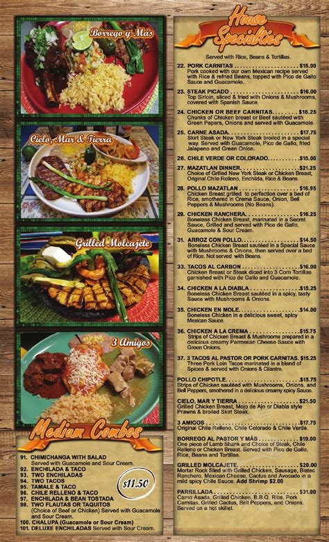 Mazatlan Mexican Restaurant Newport Menu In Newport Oregon Usa