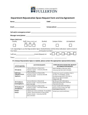 Fillable Online Hr Fullerton Rejuvenation Space Request Form Fax