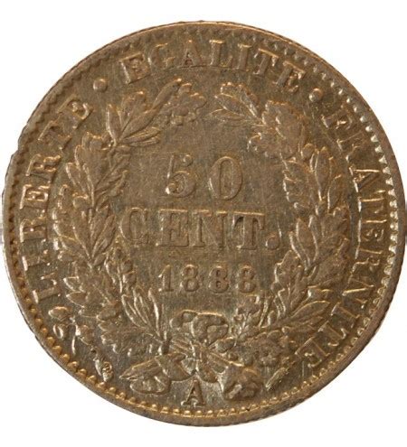 CERES 50 CENTIMES ARGENT 1888 A PARIS Argent TTB Suffren