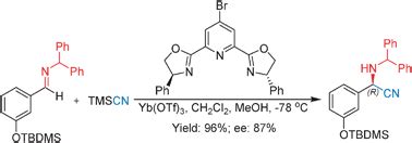 Catalytic Asymmetric Strecker Hydrocyanation Of Imines Using Yb Otf