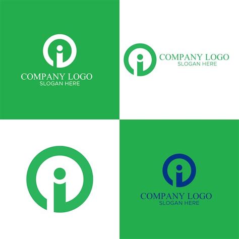 Premium Vector | Logo company i green logo i vector logo