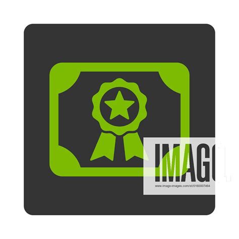 Certificate Icon Glyph Style Is Eco Green And Gray Colors Flat