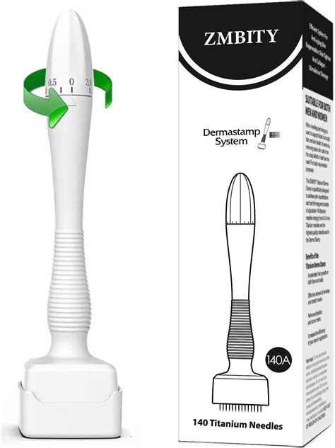 ZMBITY 0 25mm Microneedling Derma Stamp Derma Roller 140 Titanium