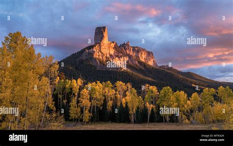 Chimney Rock Sunset Stock Photo - Alamy