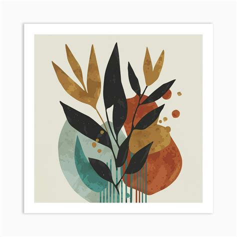 Modern Minimalist Plant Drawings With Watercolor(1) Art Print by LOGIC - Fy