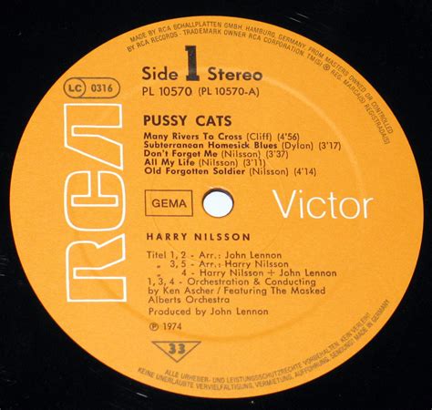 John Lennon Harry Nilsson Pussy Cats Vinyl LP Album Art Tracklist Production Details