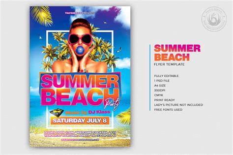 Summer Beach Flyer Template V4 Party Flyers For Photoshop