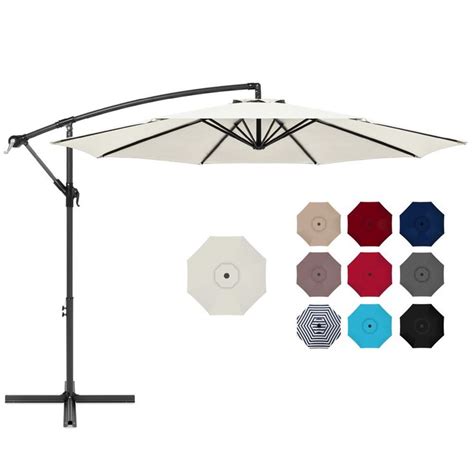 Best Choice Products 10ft Offset Hanging Outdoor Market Patio Umbrella W Easy Tilt Adjustment