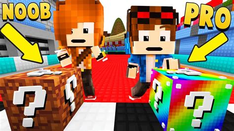 Lucky Block Noob Contro Lucky Block Pro Minecraft Ita Youtube