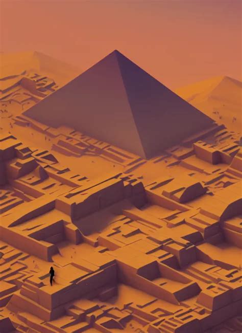 A Low Poly Isometric Render Of Futuristic Egypt With Stable Diffusion