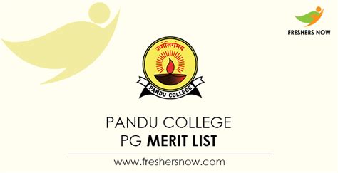 Pandu College PG Merit List 2021 (Today) | PG Admission Rank List