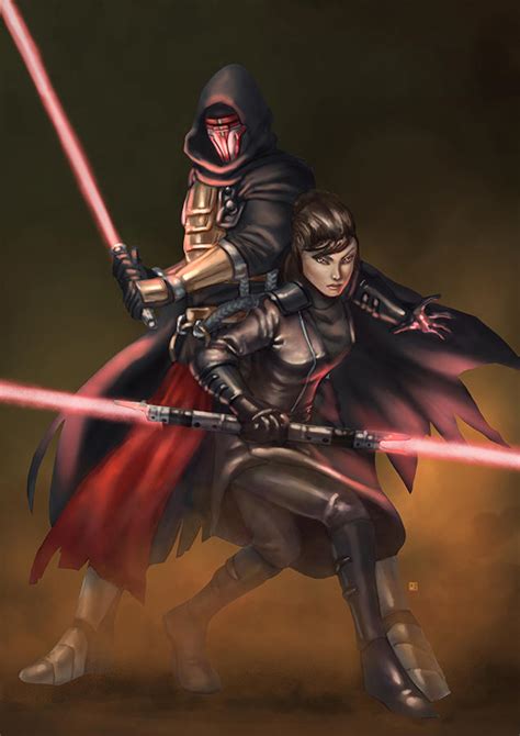 Commissiondarth Revan And Fallen Bastilla Shan By Cric On Deviantart