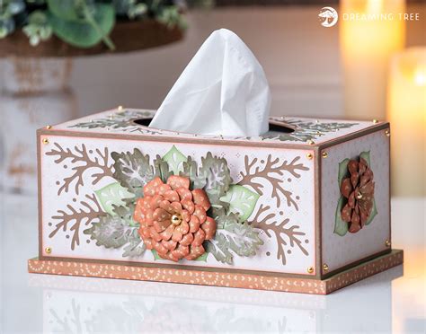 Floral Tissue Box SVG Premium SVG File For Cricut Silhouette CAMEO