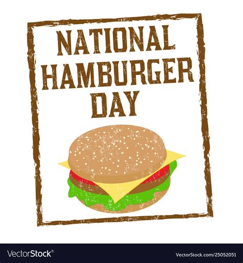 National Hamburger Day Sign Or Stamp Royalty Free Vector