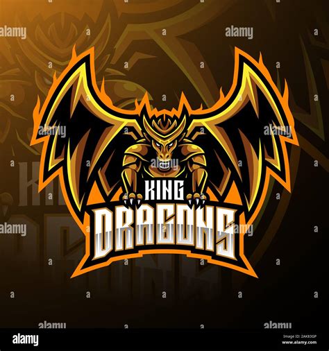 Dragon King Mascot Logo Design Stock Vector Image And Art Alamy