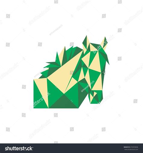 Green Horse Polygon Logo Stock Vector Royalty Free 670355836