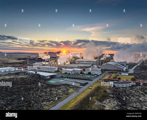 Svartsengi Geothermal Power Plant Reykjanes Peninsula Iceland Stock