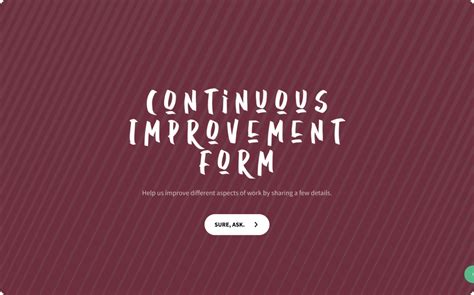 continuous improvement form template surveysparrow