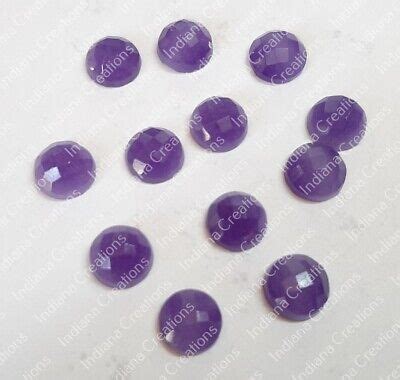 Natural Purple Jade Round Checker Cut X Mm To X Mm Loose Gemstone