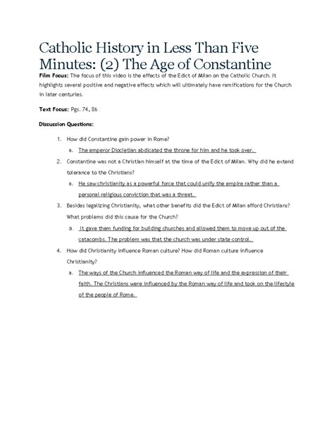 Catholic History in Less Than Five Minutes: (2) The Age of Constantine