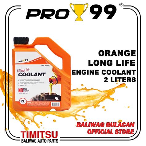 PRO 99 LONG LIFE RADIATOR COOLANT ORANGE 2L PART NO PRC 4039 2L