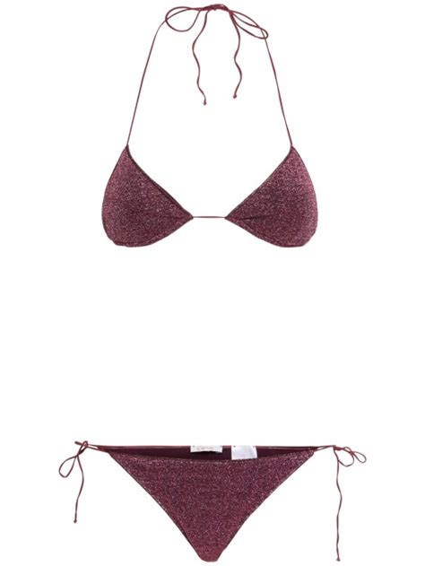Bikini a triangolo lumière in lurex Oséree Swimwear Donna
