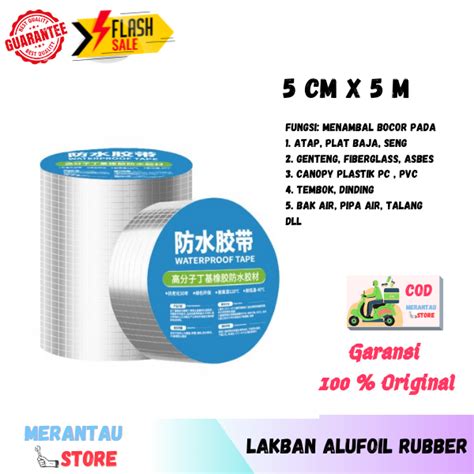 Lakban Alumunium Foil Rubber Cm X M Tape Super Kuat Lakban Aluminium