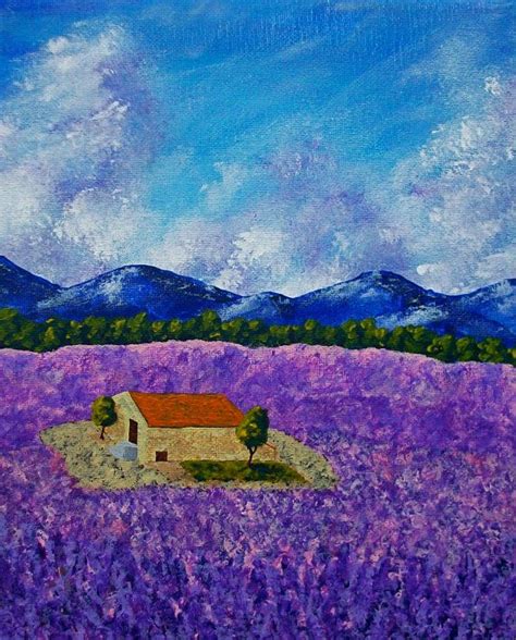 Lavender Farm Acrylic Painting X