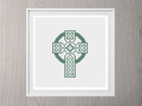 Cross Stitch Pattern Celtic Cross Irish Modern Simple Easy Christian