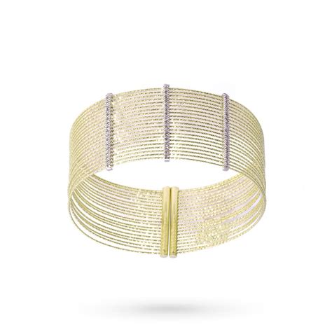 Bracciale MagicWire Filo Oro Giallo Barrette Diamanti 0 17ct