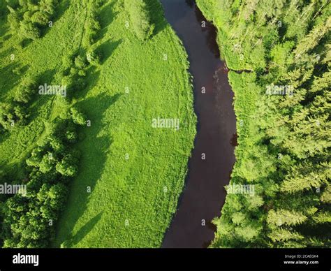 top view river flows aerial photography stock photo alamy