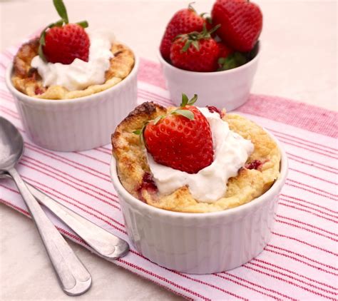 Strawberry Bread Pudding is sweet and creamy with fresh strawberries