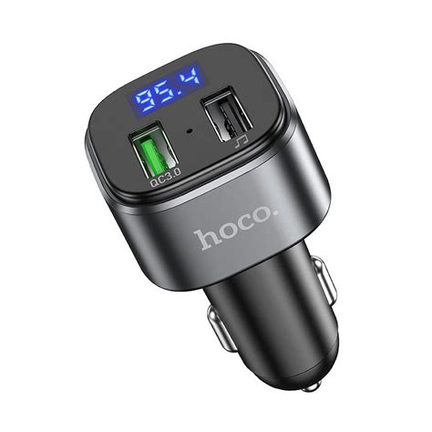 HOCO transmiter FM z ładowarka samochodowa 2xUSB QC3 0 18W Fighter E67