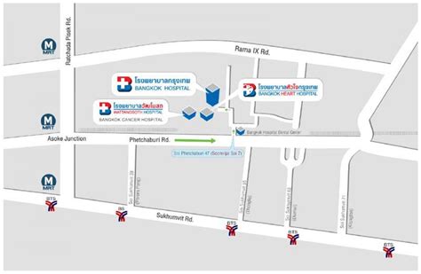 Bangkok hospital map - Map of bangkok hospital (Thailand)