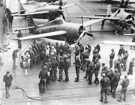 Asisbiz Grumman F4F 3 Wildcat VF 6 Black 6F16 And 6F17 Aboard CV 6 USS